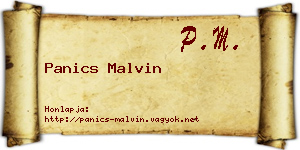 Panics Malvin névjegykártya